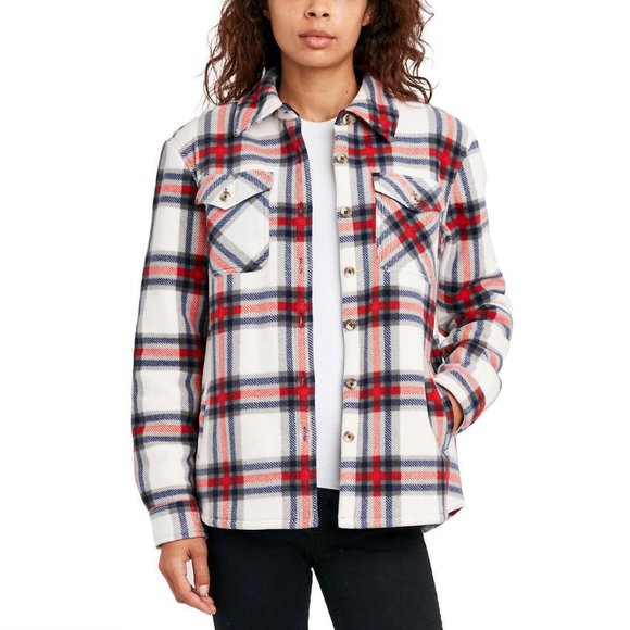 Sage Jackets & Blazers - SAGE Women Plaid Super Plush Sherpa Lined Fleece Shirt Jacket with Pockets